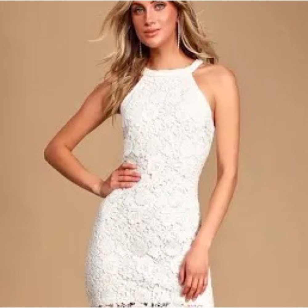 JUN & IVY: WHITE LACE RACERBACK SLEEVELESS DRESS SIZE S
